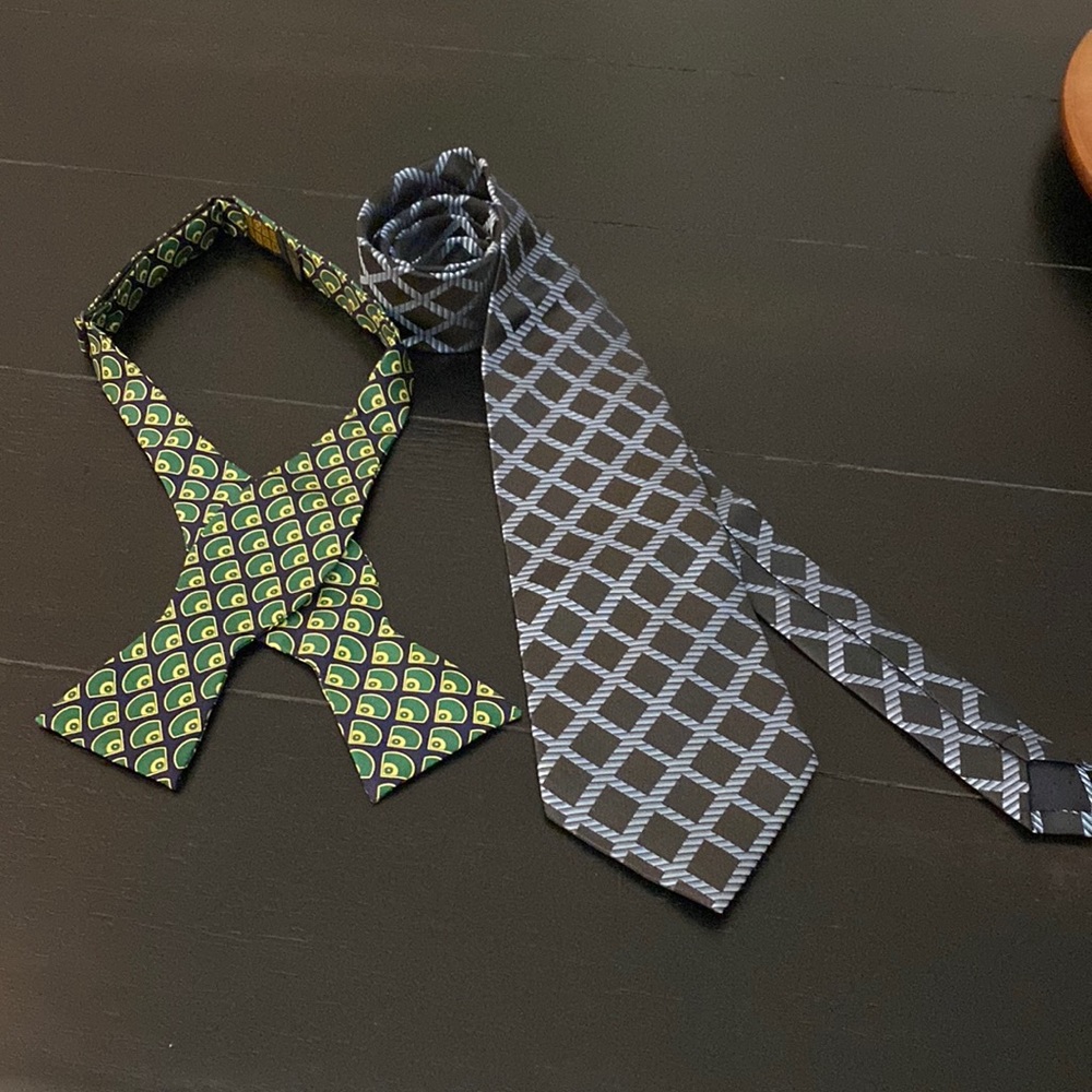 Josh Bach Silk Bow Tie and Regular 100% Silk Tie